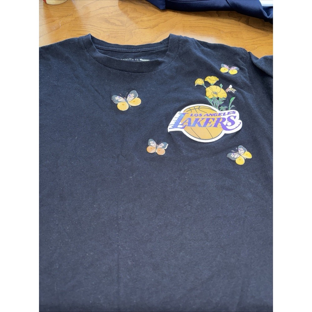 LA Lakers State Flower Shirt Men's M Butterfly Mitchell & Ness Hardwood Classic - Picture 3 of 6